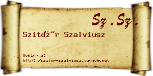 Szitár Szalviusz névjegykártya